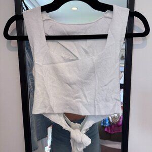 White cropped tie top